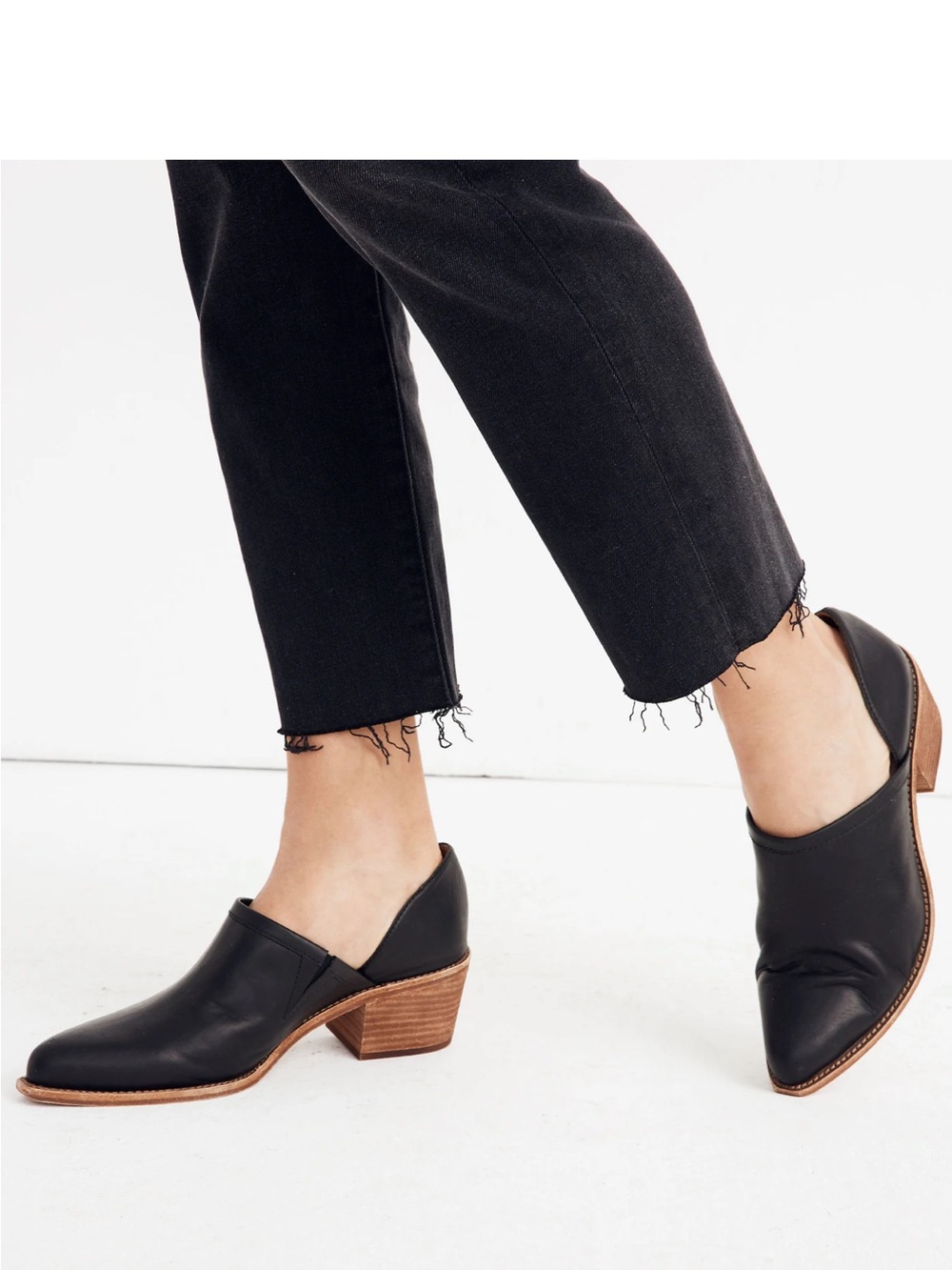 Madewell The Brady Low Cut Bootie Shoes in Black Size 9